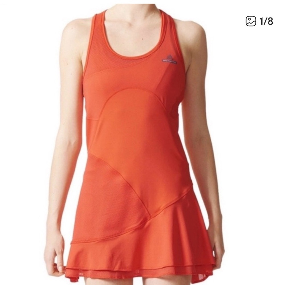 adidas Bright Orange Sleeveless Tennis Dress